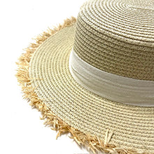 Load image into Gallery viewer, Summer Hat Natural Frill Edge
