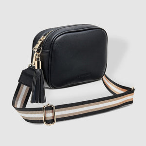 Jacinta Metallic Crossbody Bag - Black