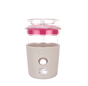 Glass Coffee Traveller 8oz - Latte with Hot Pink Seal