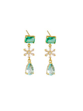 Load image into Gallery viewer, Earring - Juliana Crystal Green
