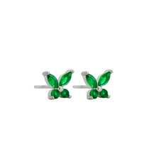 Load image into Gallery viewer, Earring - Butterfly Studs Green
