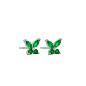 Earring - Butterfly Studs Green