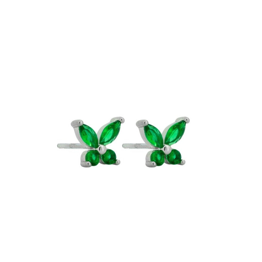 Earring - Butterfly Studs Green