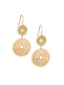 Earring - Double Lace Gold