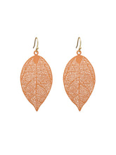 Load image into Gallery viewer, Filigree Leaf Earrings - Peach
