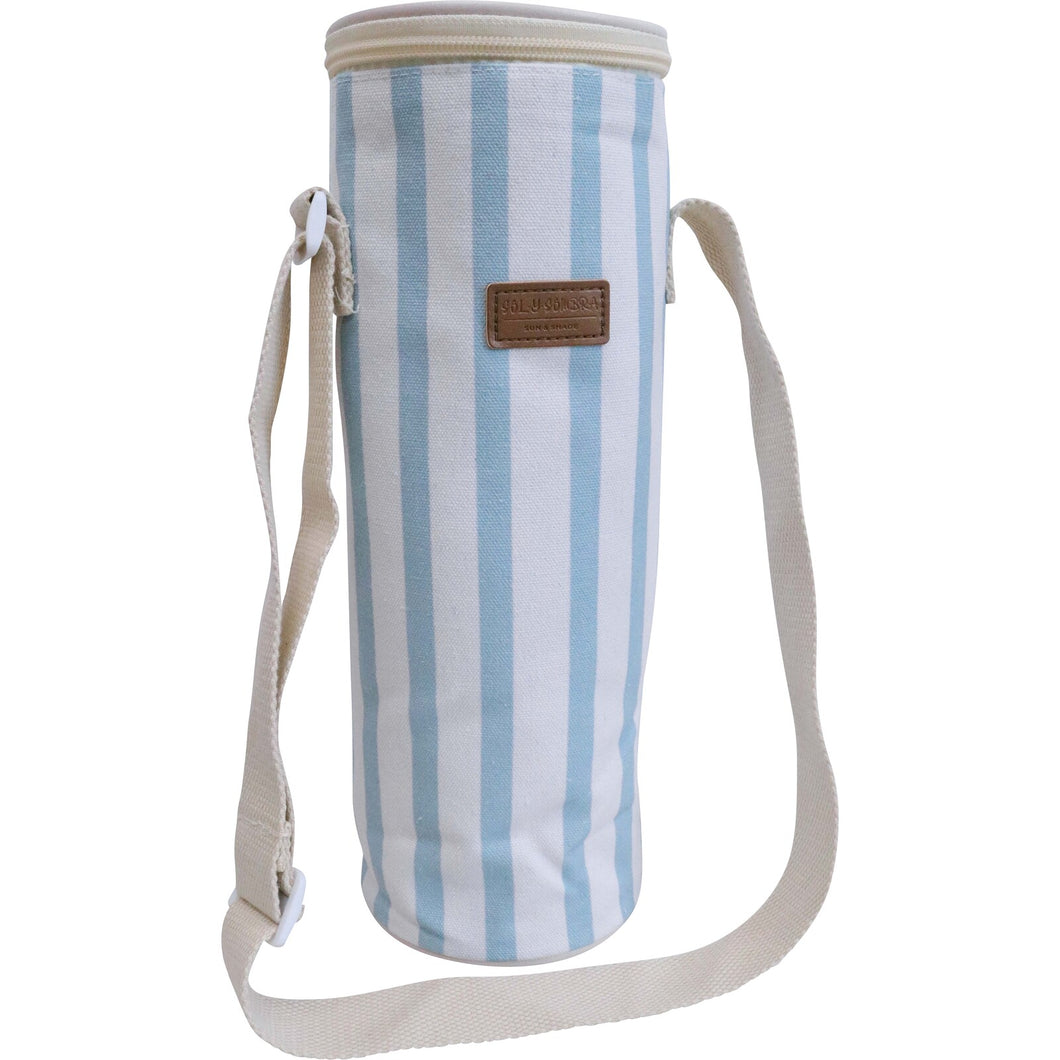 Canvas Wine Cooler Bag - Blue / Wihite