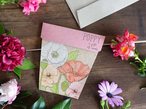 Sow 'n Sow Seed Greeting Card - Poppy