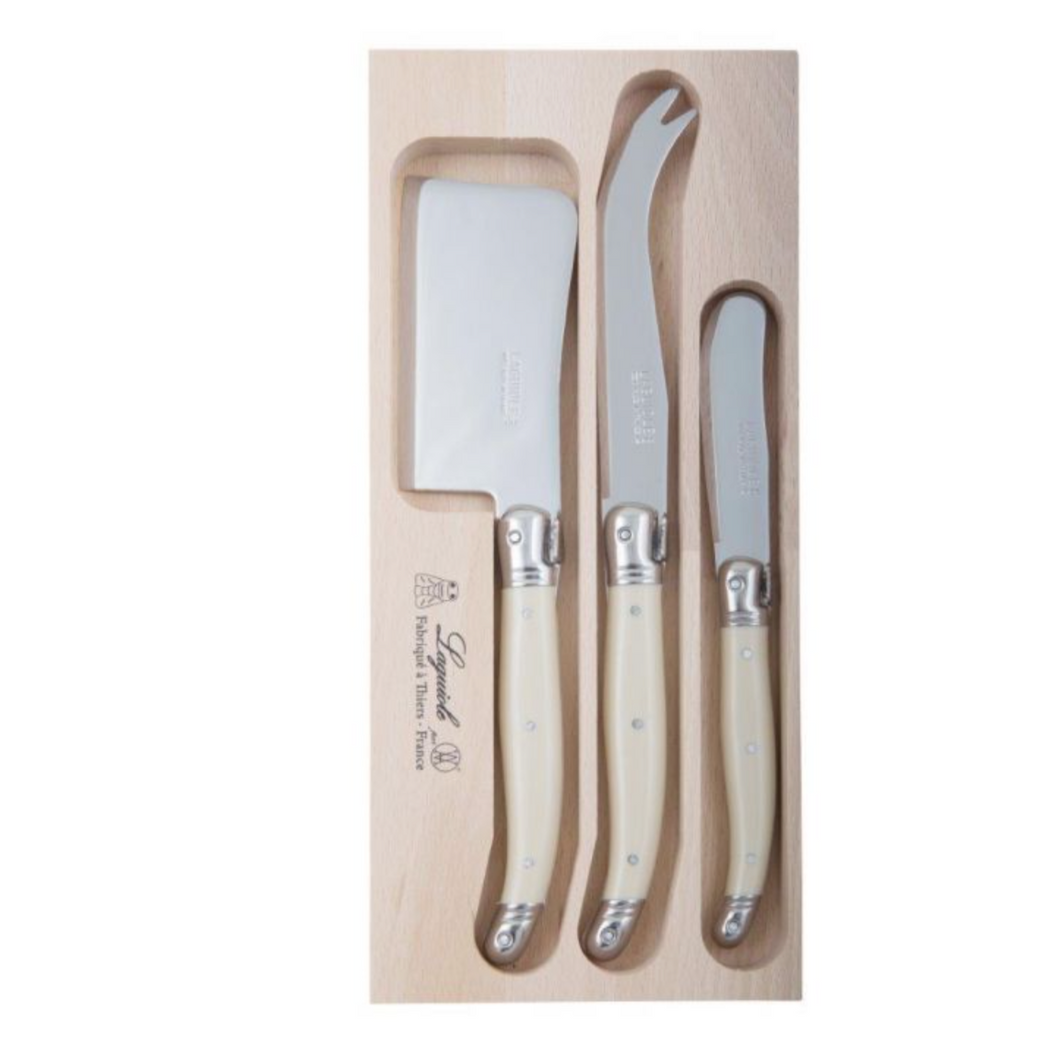 Laguiole Boxed Cheese Set - 3 pce Ivory
